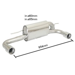 TERMINALE SILENCED DOPPIA USCITA 90MM